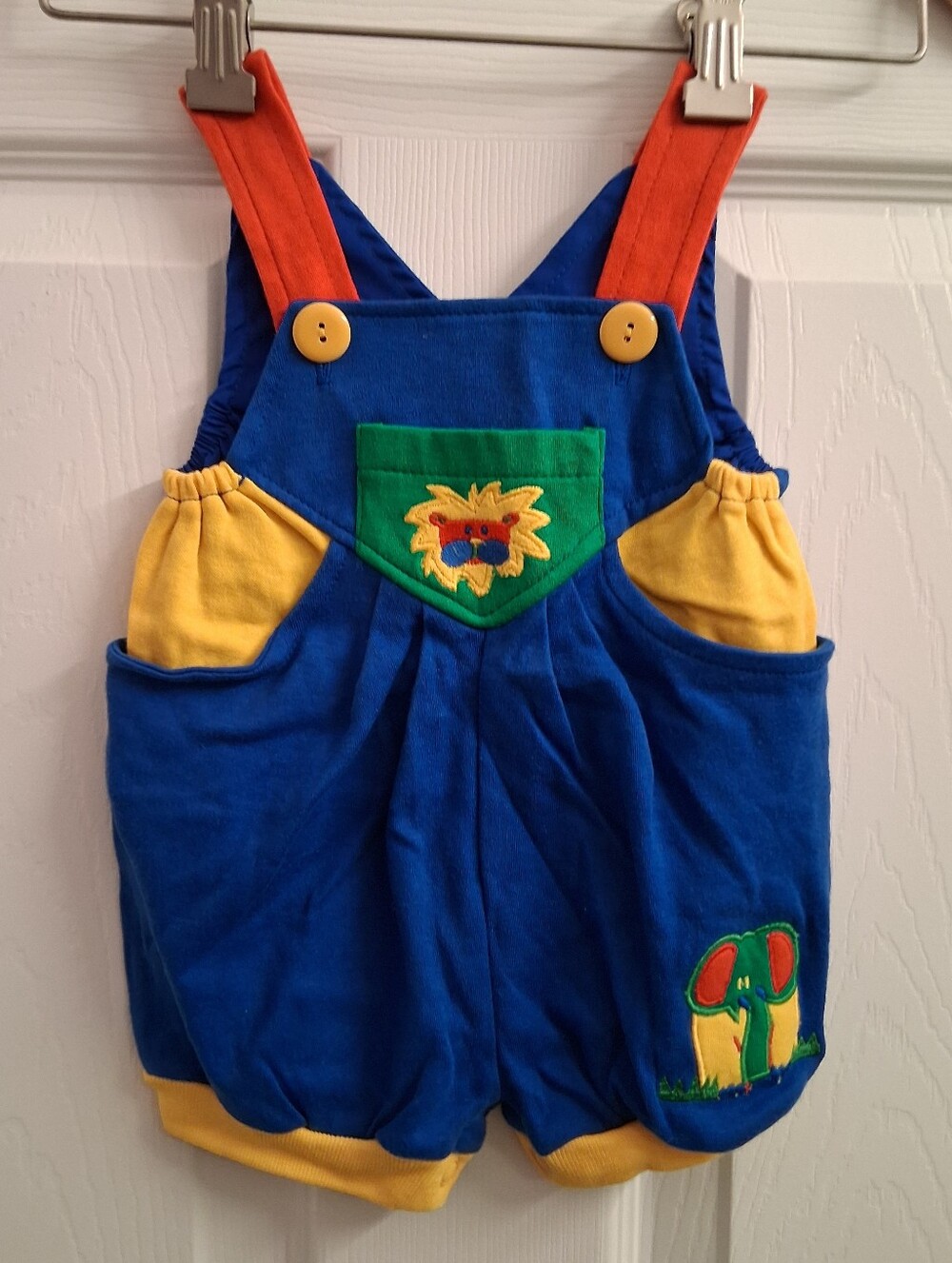 Vintage Baby Color Block Overalls 3-6 Months